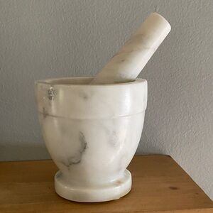 marble mortar and pestle from Artisanal Kitchen Supply.